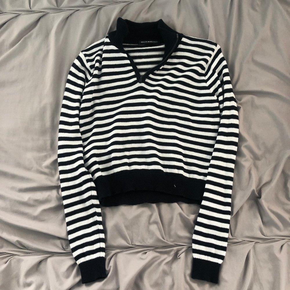 Brandy Melville Striped Mock Neck Sweater